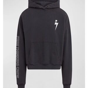 Black Graphic Hoodie - Free Thinkers Crew oversized
